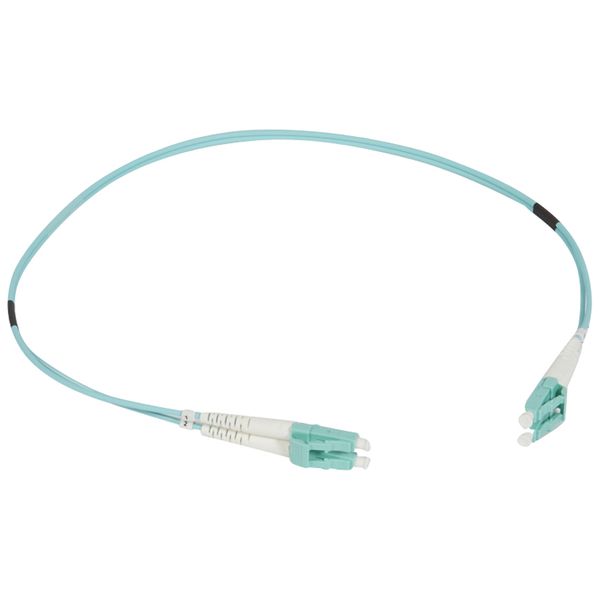 Patch cord fiber optic OM4 multimode (50/125µm) LC/LC duplex 0.5 meters image 1
