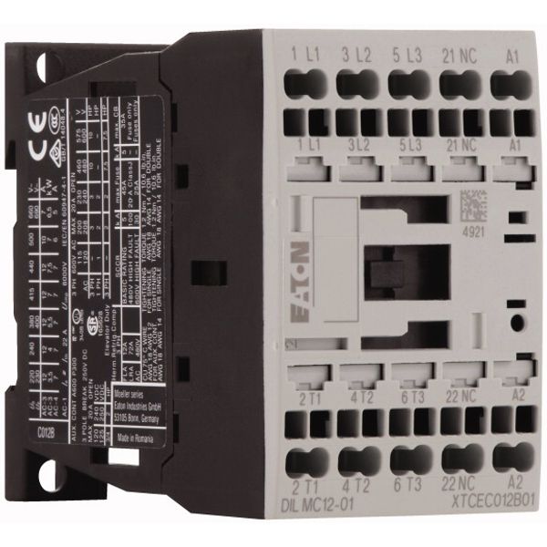 Contactor, 3 pole, 380 V 400 V 5.5 kW, 1 NC, 24 V 50 Hz, AC operation, Spring-loaded terminals image 4