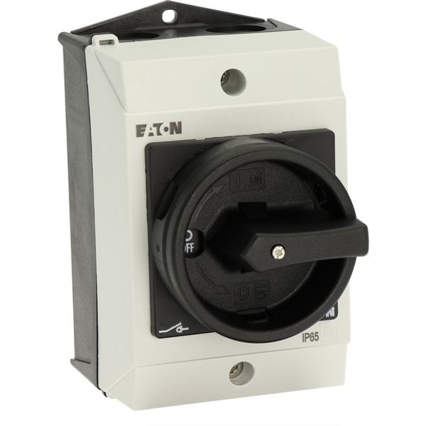 Main switch, T0, 20 A, surface mounting, 1 contact unit(s), 2 pole, STOP function, With black rotary handle and locking ring, Lockable in the 0 (Off) image 11