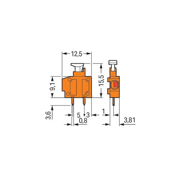 Stackable PCB terminal block push-button 1.5 mm² orange image 4