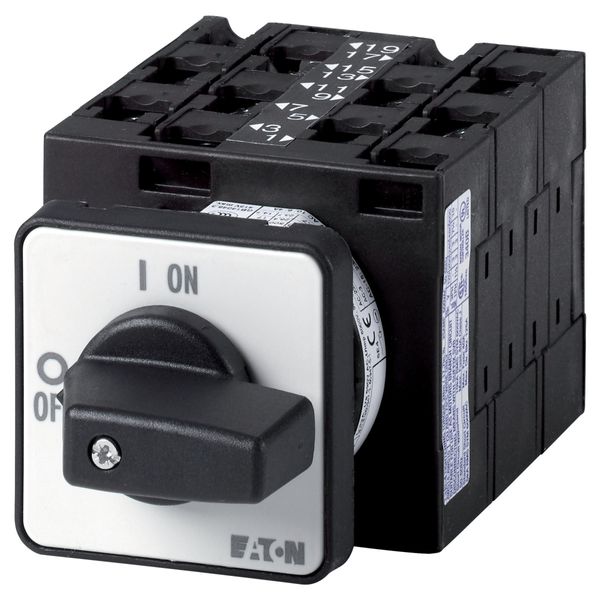 On-Off switch, T3, 32 A, flush mounting, 5 contact unit(s), 9-pole, with black thumb grip and front plate image 7