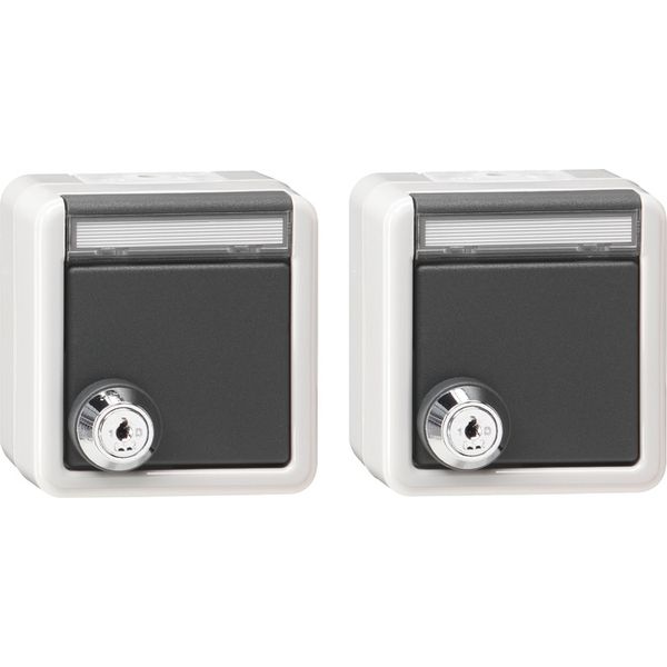 set 2x SCHUKO HC lock id.lock + in.sp. WP SM grey image 1