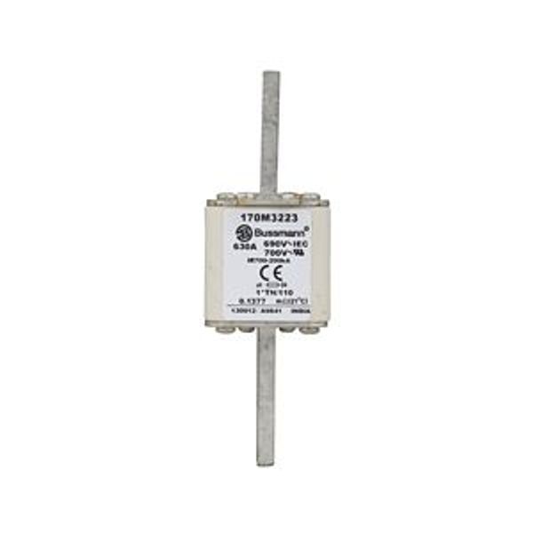 Fuse-link, high speed, 630 A, AC 690 V, compact DIN 1, 45 x 58 x 134 mm, aR, DIN, IEC, single indicator, 80 mm centres image 3