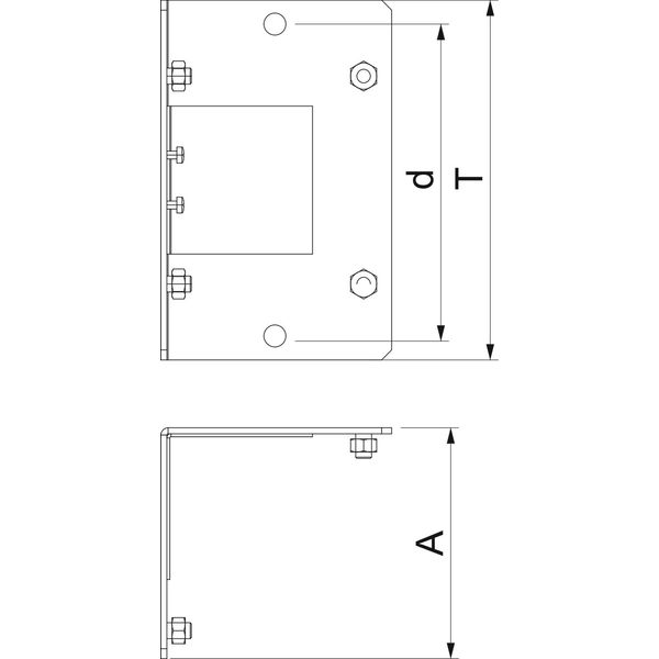 BSKM-GI 0407 FS Lock plate, internal corner for suspended mounting 40x70 image 2