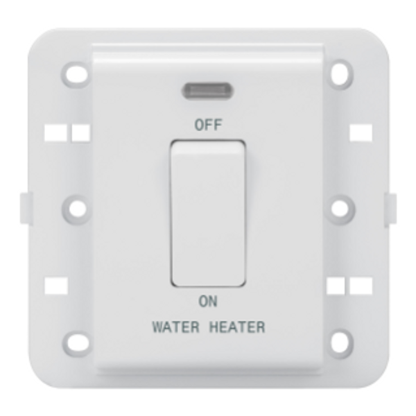 ONE-WAY SWITCH 2P 250V ac - BRITISH STANDARD - 20 A - 1 GANG - WATER HEATER - WHITE - CHORUSMART image 1