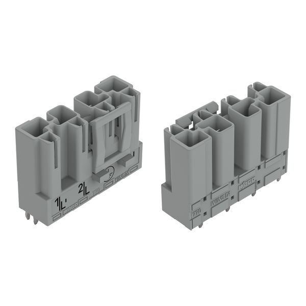 Plug for PCBs straight 4-pole gray image 1