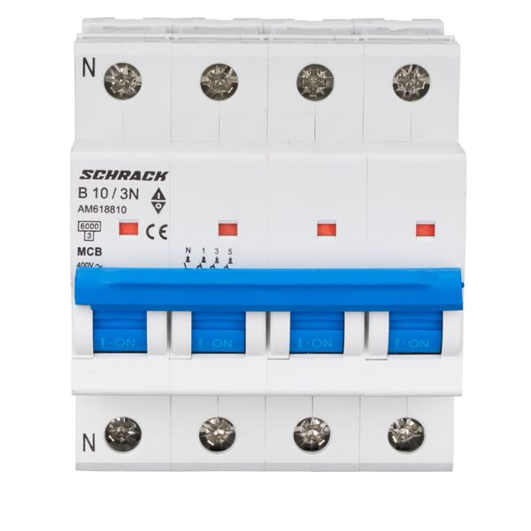 Miniature Circuit Breaker (MCB) AMPARO 6kA, B 10A, 3+N image 1