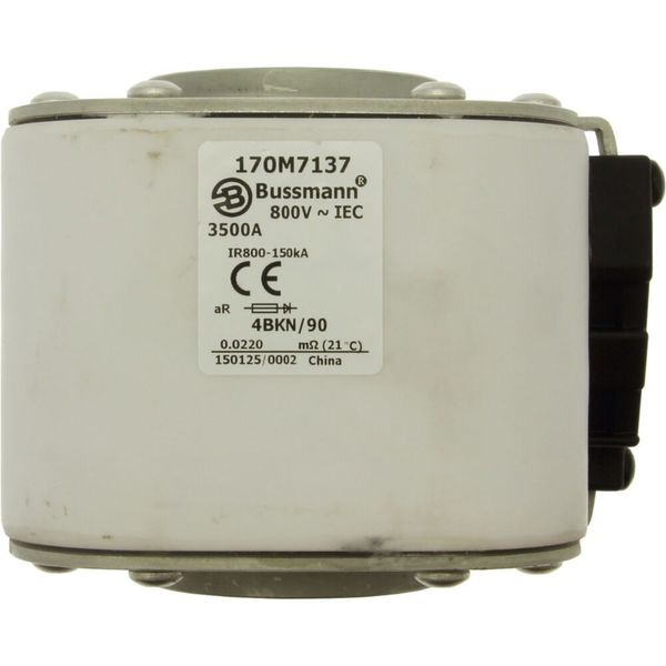 Fuse-link, high speed, 3500 A, AC 800 V, size 4, 120 x 105 x 91 mm, aR, IEC, single indicator image 10