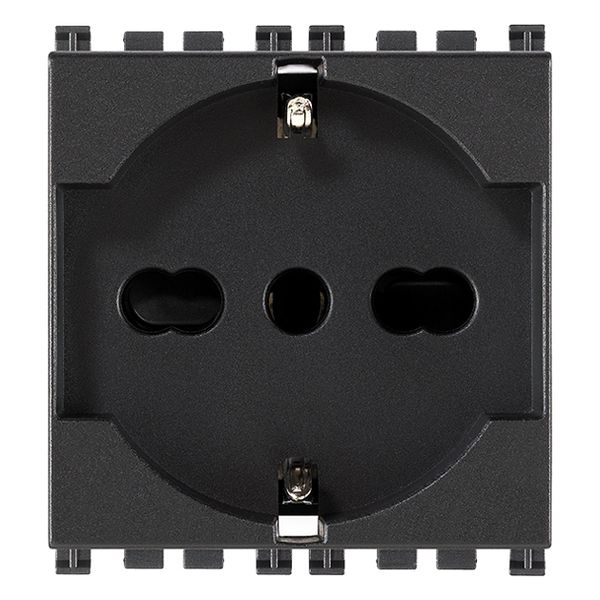 2P+E 16A universal outlet antibact.grey image 1