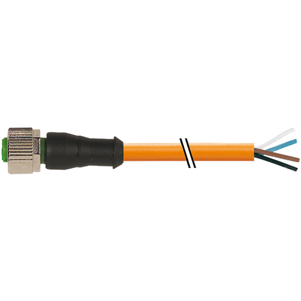 M12 female 0° with cable PUR 4x0.34 or UL/CSA+robot+drag chain 60m image 1