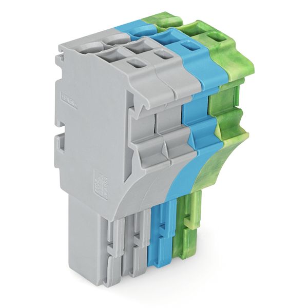 1-conductor female connector Push-in CAGE CLAMP® 4 mm² gray/blue/green image 1