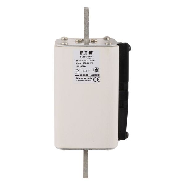 Fuse-link, high speed, 450 A, DC 1500 V, 3L, 74 x 91 x 201 mm, gBat, IEC, bolted connection image 8