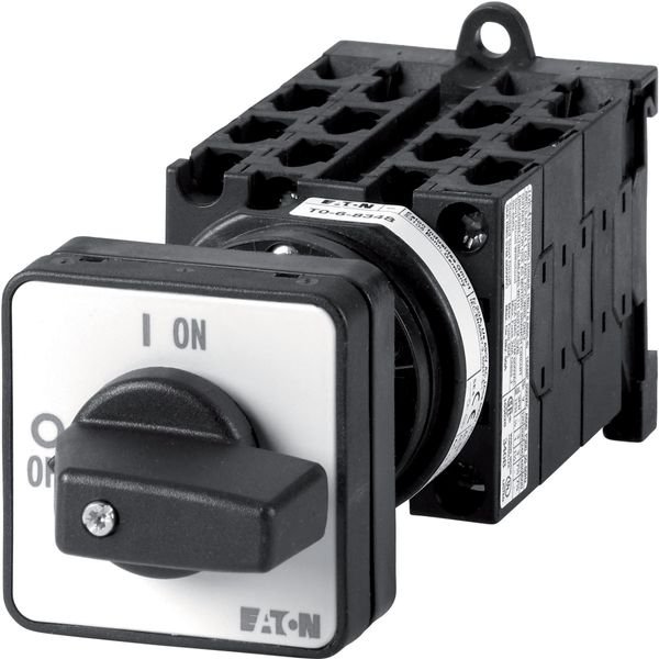 On-Off switch, T0, 20 A, rear mounting, 6 contact unit(s), 12-pole, with black thumb grip and front plate image 2