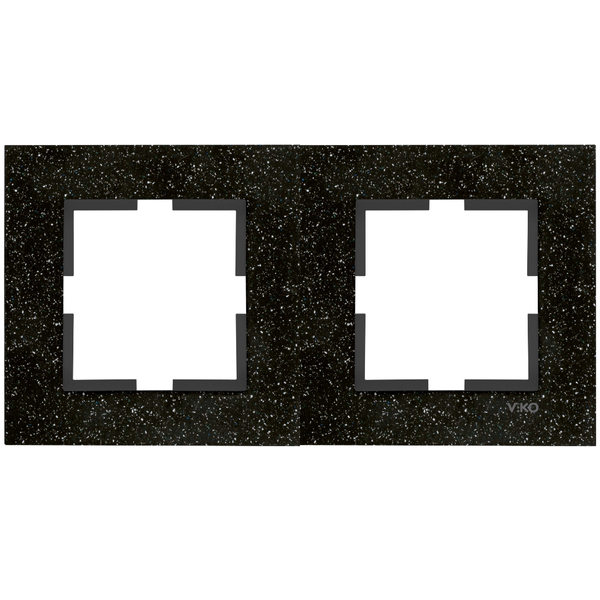 Novella Accessory Corian - Black Quartz Two Gang Flush Mounted Frame image 1