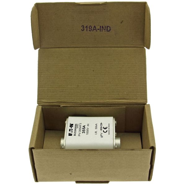 Fuse-link, high speed, 355 A, DC 1000 V, size 3, 76 x 92 x 91 mm, gPV, IEC, UL, single indicator image 10