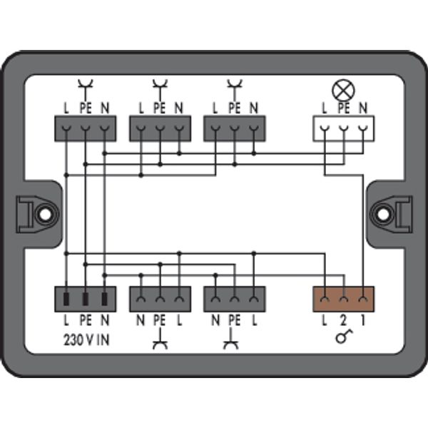 Distribution box Single-pole switch circuit 1 input black image 2