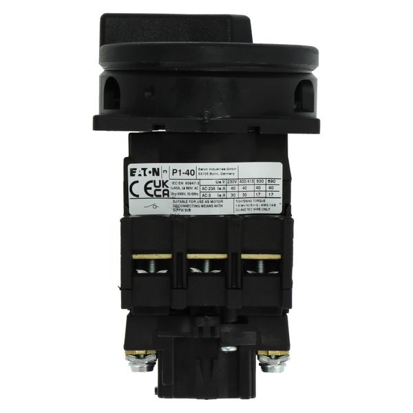 Main switch, P1, 40 A, flush mounting, 3 pole, STOP function, With black rotary handle and locking ring, Lockable in the 0 (Off) position image 30