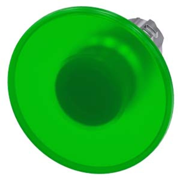 Illuminated mushroom pushbutton, 22 mm, round, metal, shiny, green, 60 mm, momentary  3SU1051-1CD40-0AA0-Z Y13 image 2