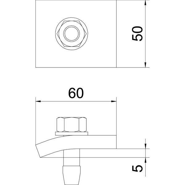 KWH 5 FT Clamping profile with hook screw, h = 5 mm 60x50 image 2