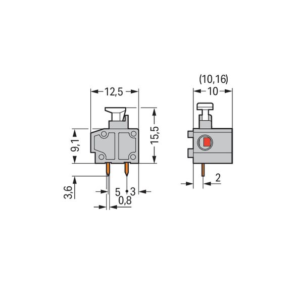 Stackable PCB terminal block push-button 1.5 mm² gray image 5