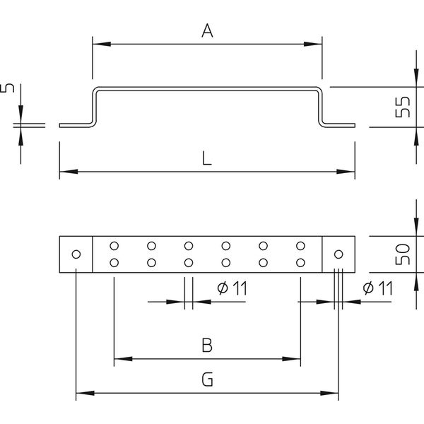 1805 2 VA Earthing rail for 2 connection cables 200mm image 2