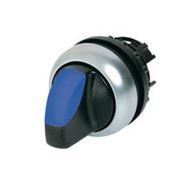 Illuminated selector switch actuator, RMQ-Titan, With thumb-grip, maintained, 3 positions, Blue, Bezel: titanium image 8