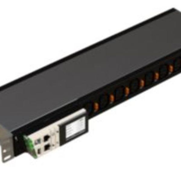 Intelligent PDU, metered (Node version), 19 inch, 1 phase 16A, 8 C13 outlets with cord locking, C20 inlet image 1