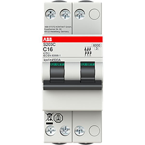 S203C-C4 Miniature circuit breaker - 3P - C - 4 A image 2