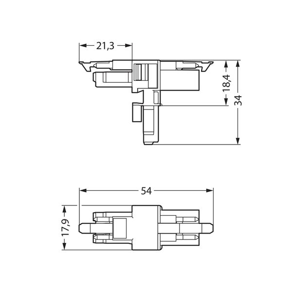 T-distribution connector 3-pole Cod. A white image 7