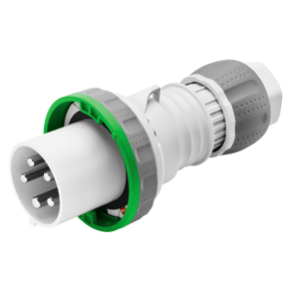 STRAIGHT PLUG HP - IP66/IP67/IP68/IP69 - 3P+N+E 125A >50V >300-500HZ - GREEN - 2H - MANTLE TERMINAL image 1