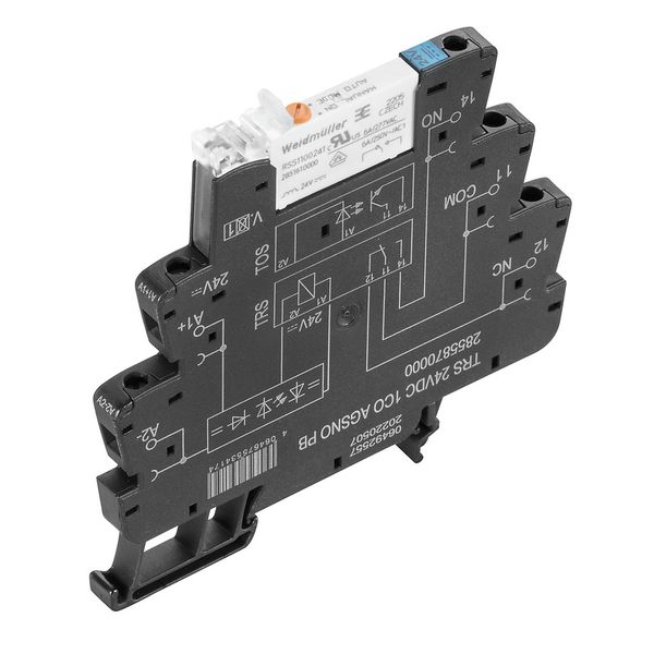 Relay module, 24…230 V UC ±10 %, Green LED, Rectifier, 1 CO contact (A image 1