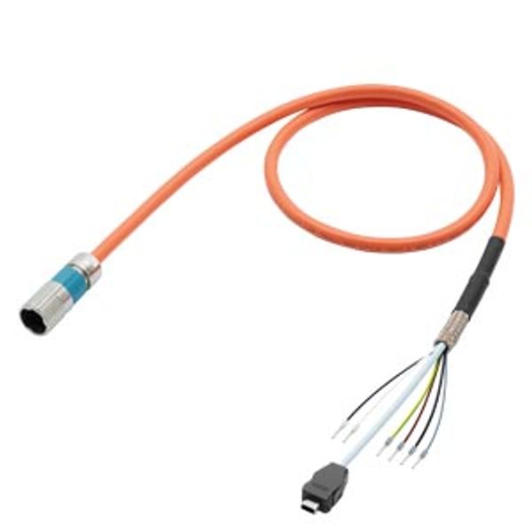 Single cable pre-assembled 4G1,5+1Q0,2STC+1P1,5C-C SPEED-CONNECT connector M23 Wires with end sleeve 6FX8002-8QN11-1AH0 image 1