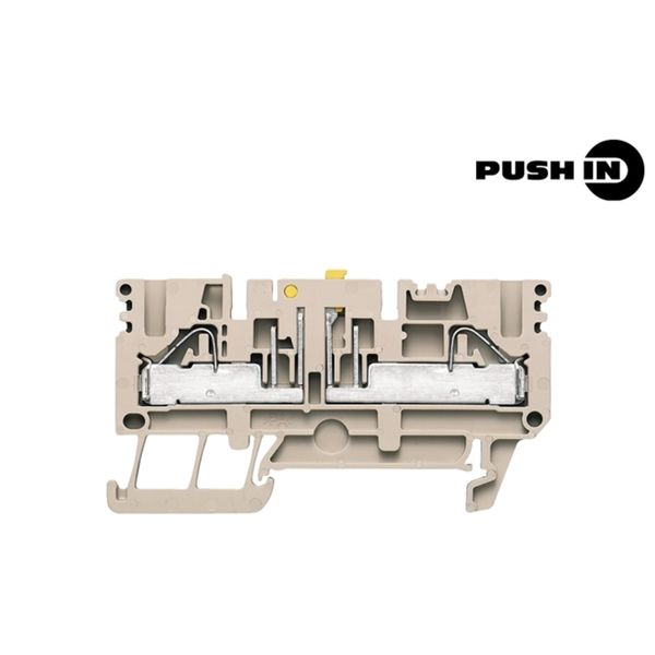 Test-disconnect terminal, PUSH IN, 4 mm², 500 V, 23 A, Pivoting, Cross image 1