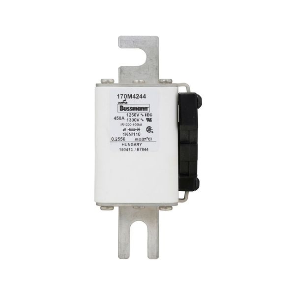 Fuse-link, high speed, 450 A, AC 1250 V, size 1, 53 x 69 x 138 mm, aR, DIN, IEC, single indicator image 7