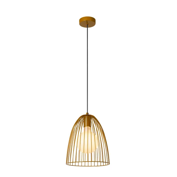 Lucide MACARONS - Pendant light - Ø 24 cm - 1xE27 - Ocher Yellow image 1