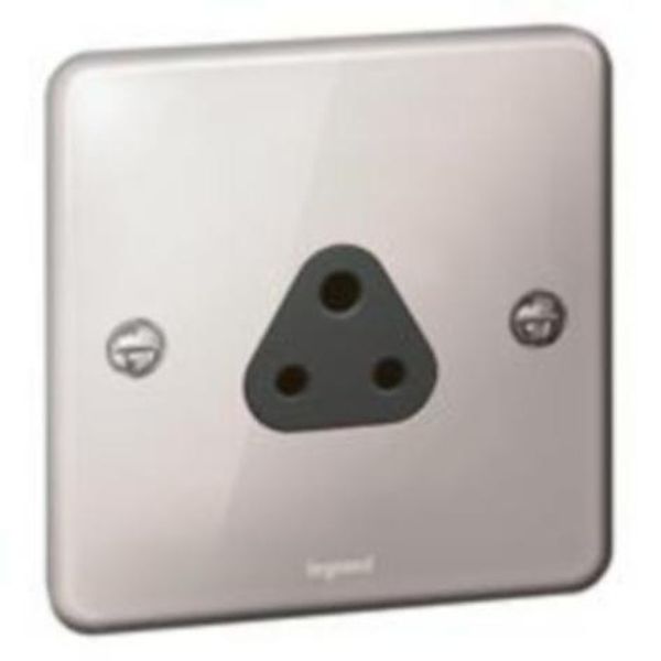 Synergy™ Authentic - 1 gang unswitched socket outlet 2A - Polished Stainless steel image 1