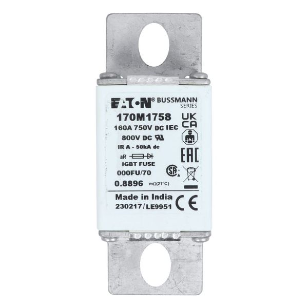 Fuse-link, high speed, 160 A, DC 750 V, size 000, 24 x 36 x 96 mm, aR, IEC, UL image 8