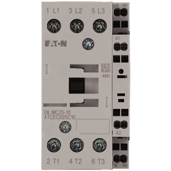 Contactor, 3 pole, 380 V 400 V 11 kW, 1 N/O, RDC 24: 24 - 27 V DC, DC operation, Spring-loaded terminals image 2