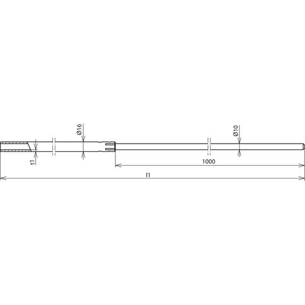 Tubular air-term. rod D 16mm L 2500mm AlMgSi F22 tapered to 10mm image 2