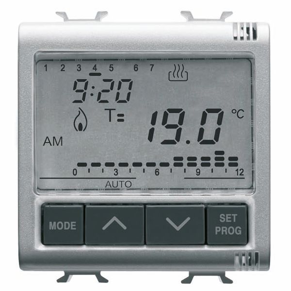 TIMED THERMOSTAT DAILY/WEEKLY PROGRAMMING - 230V ac 50/60Hz - 2 MODULES - TITANIUM - CHORUSMART image 2
