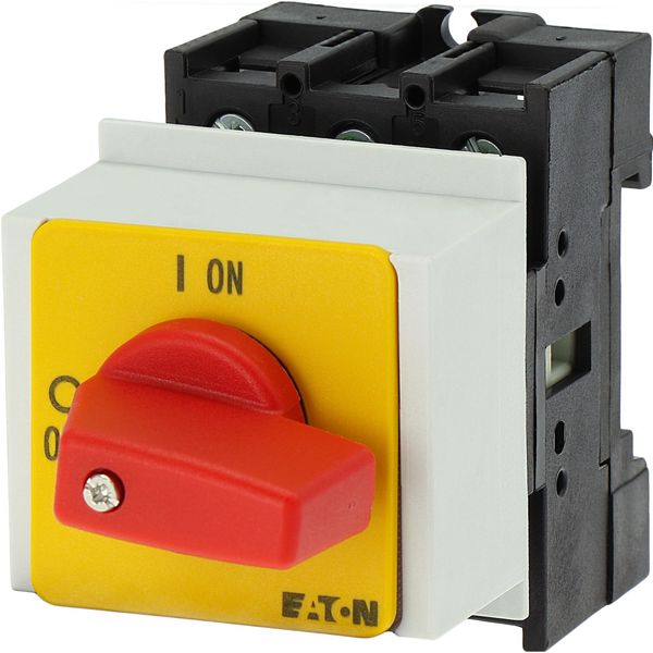 On-Off switch, P1, 32 A, service distribution board mounting, 3 pole, Emergency switching off function, with red thumb grip and yellow front plate image 10