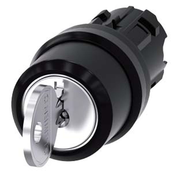 RONIS key-operated switch, 22 mm, round, plastic, special lock, with 2 3SU1000-4BL21-0AA0-Z Y01 image 1