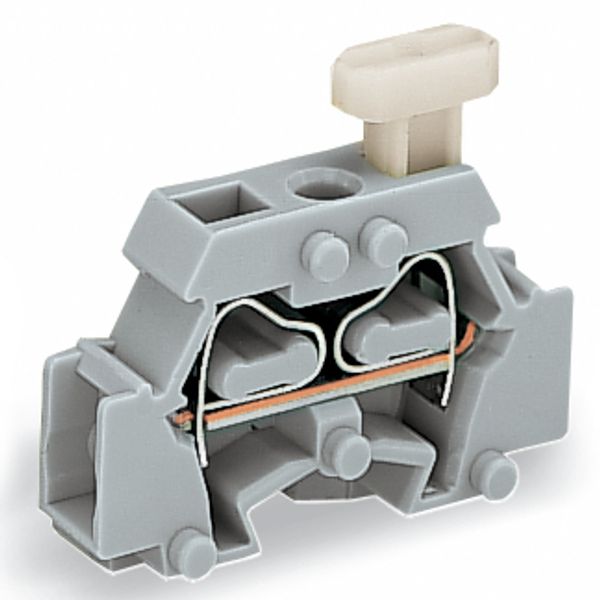 2-conductor terminal block on one side with push-button with fixing fl image 2