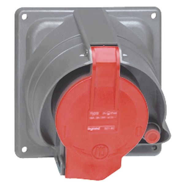 Panel mounting socket Prisinter Hypra - IP44 - 380/415V~ -63A - 3P+N+E - plastic image 1