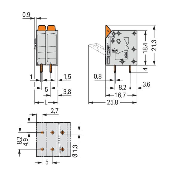 PCB terminal block lever 4 mm² gray image 6