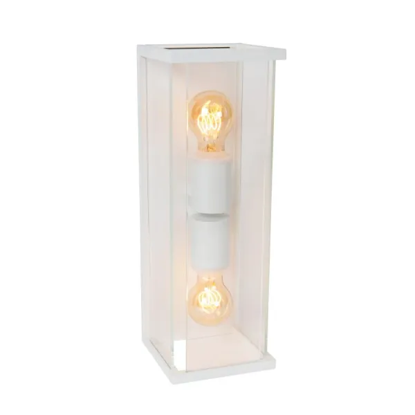 Lucide CLAIRE - Wall lamp Indoor/Outdoor - 2xE27 - IP54 - White image 1