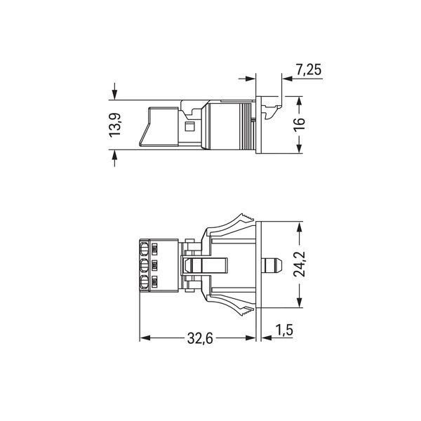 Snap-in socket 3-pole Cod. B light green image 7