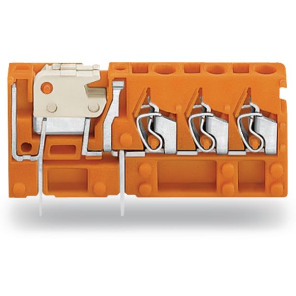 Stackable 3-conductor PCB terminal block with knife disconnect 2.5 mm² image 1