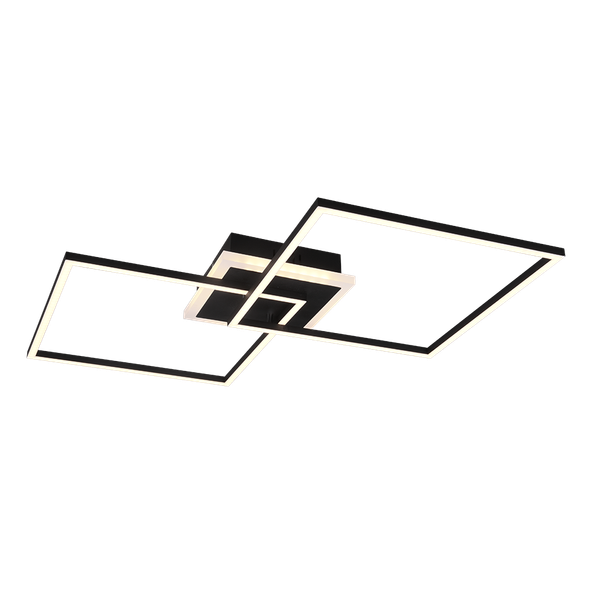 Arribo LED ceiling lamp square matt black RGBW image 1