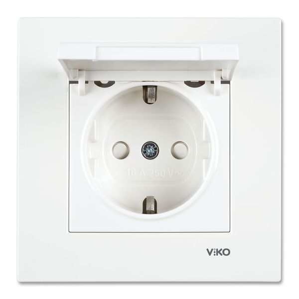 Karre White Earth Socket CP with Lid image 1